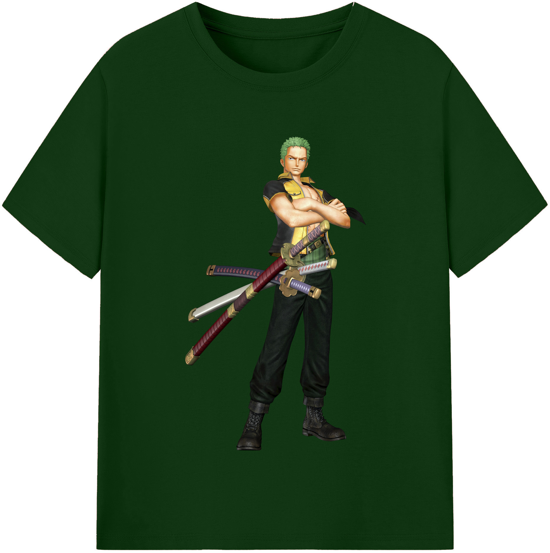 ワンピース ロロノア・ゾロ ONE PIECE Roronoa Zoro 綿100％半袖Tシャツ（フロントプリント）